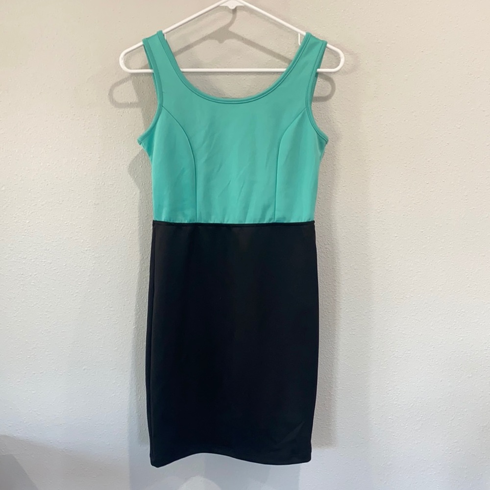 Black & Teal mini dress